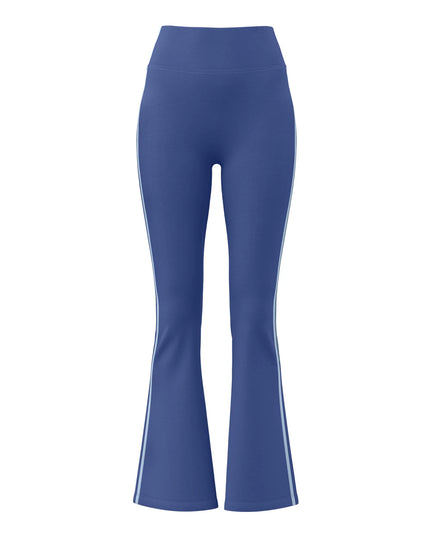 High-Waisted Flared Pants with Stripes, Elastic Fit, and Hip-Lifting Design for Women