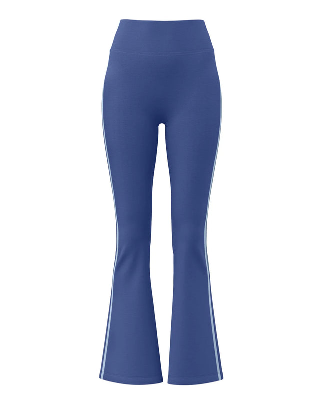 High-Waisted Flared Pants with Stripes, Elastic Fit, and Hip-Lifting Design for Women