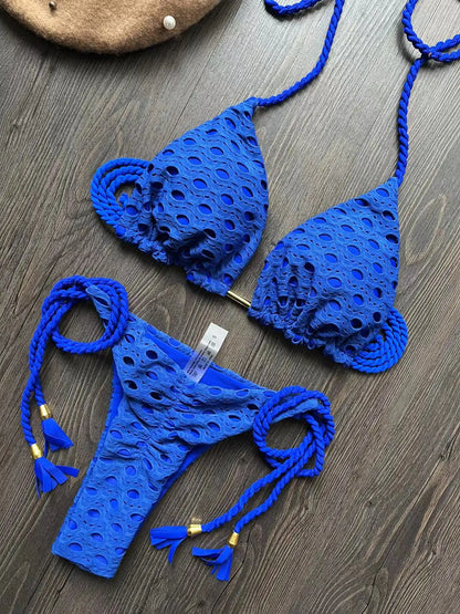 Women's 2-Piece Tassel Strap Bikini Set