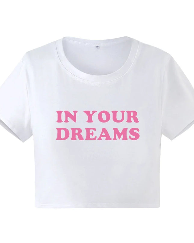 Women's "In Your Dreams" Print Crop T-Shirt