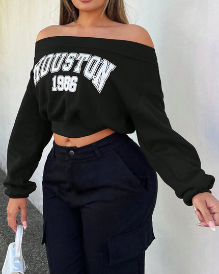 Women's Long Sleeve Casual Off-Shoulder Sweater