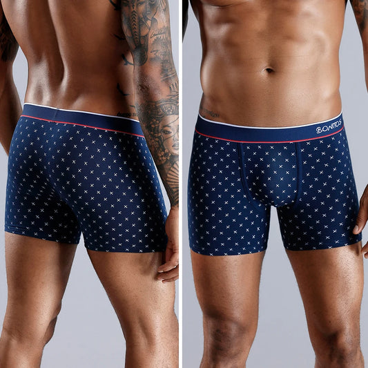 Men's Cotton Boxer Shorts - 4-Pack Comfortable Underwear for All-Day Wear