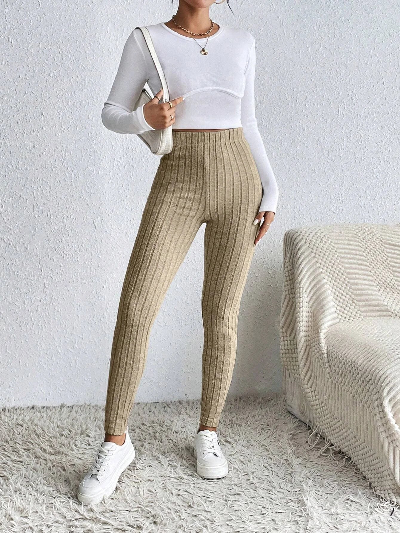 Women's High-Waist Ribbed Leggings