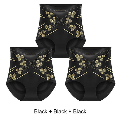 Women's 3-Piece High-Waist Panties with Tummy Control and Belly Firming Design
