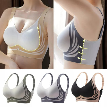 Seamless Women's Adjustable Comfort Bra - Thin, No Steel Ring, Breathable Design