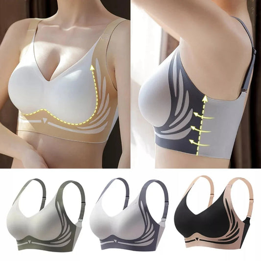 Seamless Women's Adjustable Comfort Bra - Thin, No Steel Ring, Breathable Design
