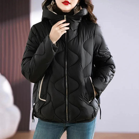 Women's Hooded Winter Parka Jacket – Thick, Warm Cotton-Padded Coat