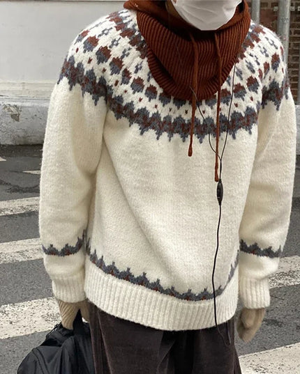 Unisex Loose Fit Stylish Knit Sweater - Casual Warm Knitwear for Men