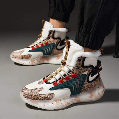 Men's Winter Boots - Warm Non-Slip Plush Sneakers for Men - Various Designs