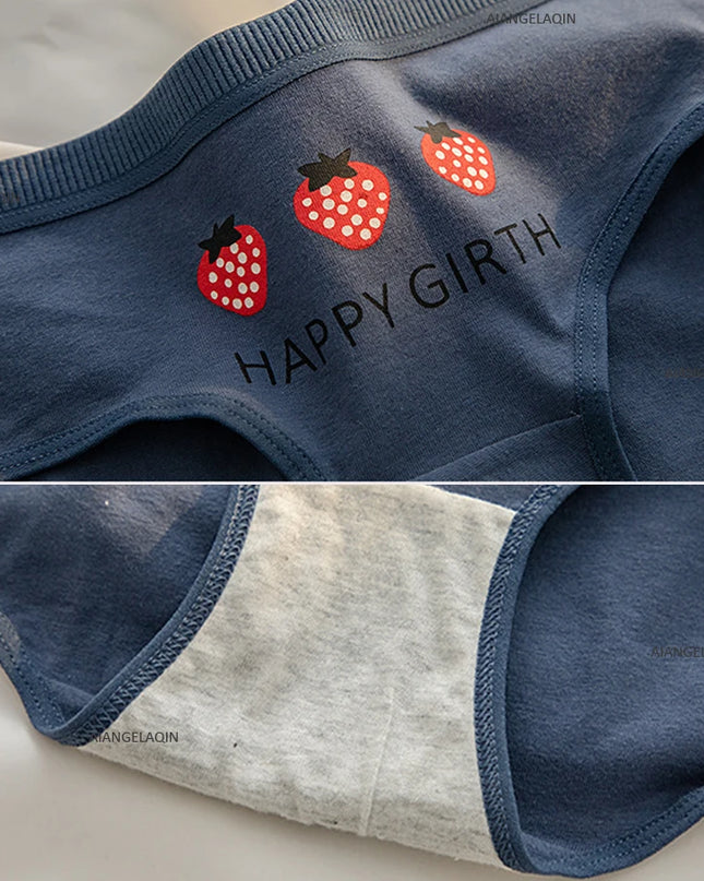 10Pcs Women's Cotton Panties – Comfortable Cartoon Print Underwear Set