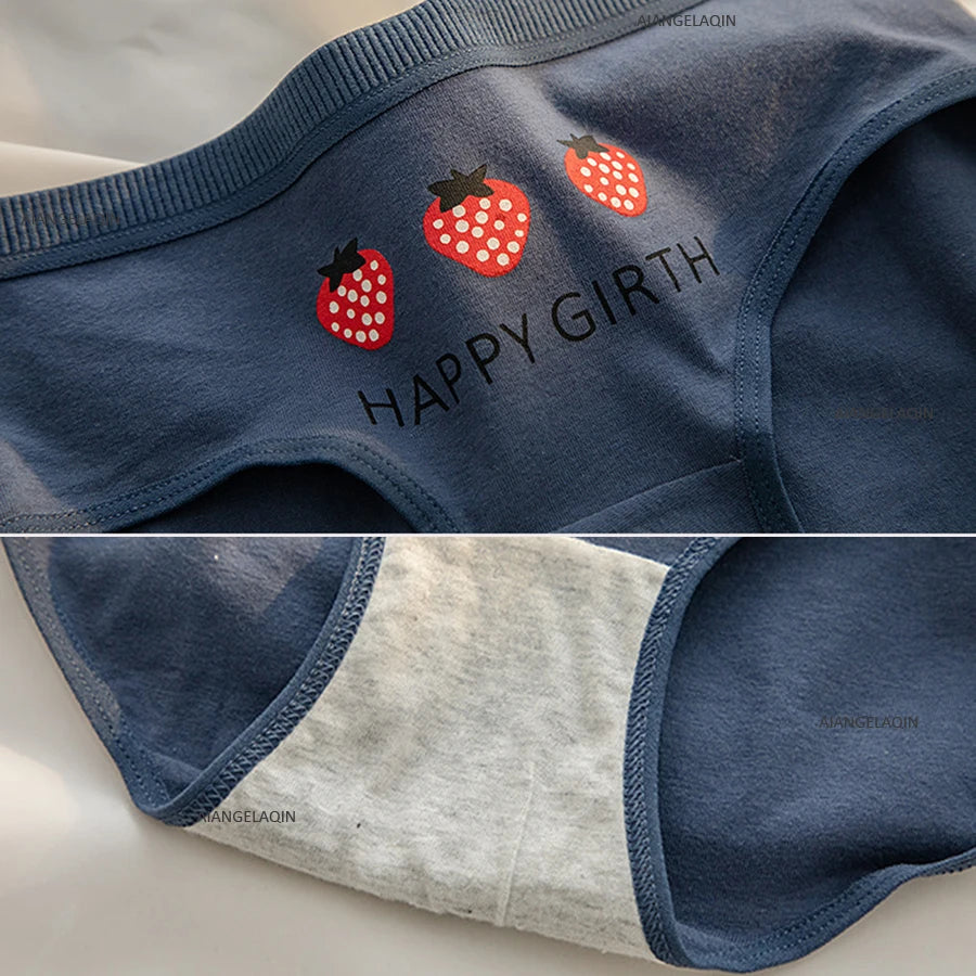 10Pcs Women's Cotton Panties – Comfortable Cartoon Print Underwear Set