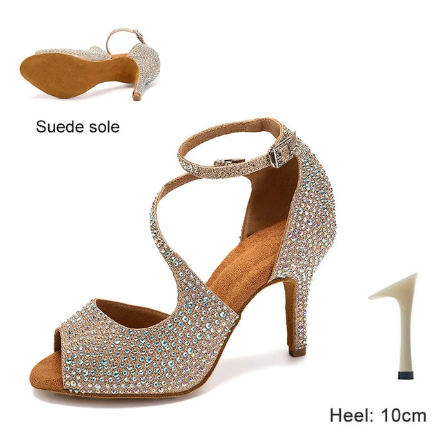 DKZSYIM Women’s Rhinestone High Heels