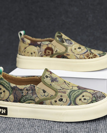 Men's Casual Slip-On Canvas Sneakers - Comfortable Flat Shoes for Everyday Wear