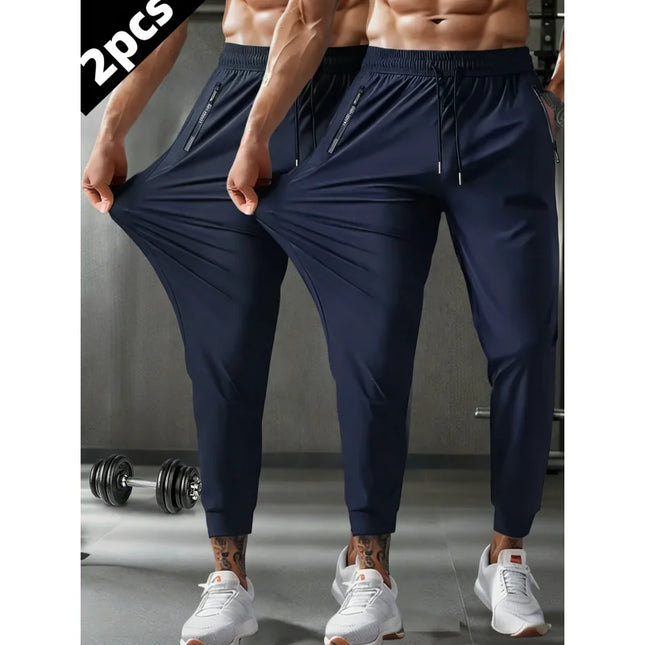 Men's 2-Pack Casual Quick-Drying Ice Silk Sweatpants
