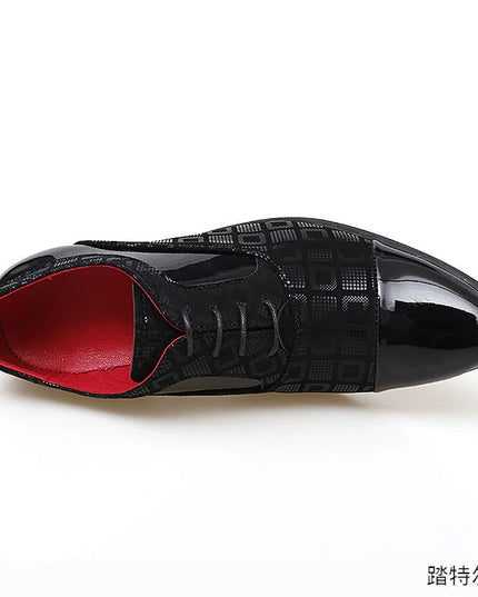 Luxury Men's High Heel Faux Leather Elevator Shoes