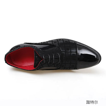 Luxury Men's High Heel Faux Leather Elevator Shoes