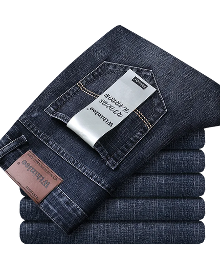 Men's Casual Straight Fit Stretch Denim Jeans - Various Colors