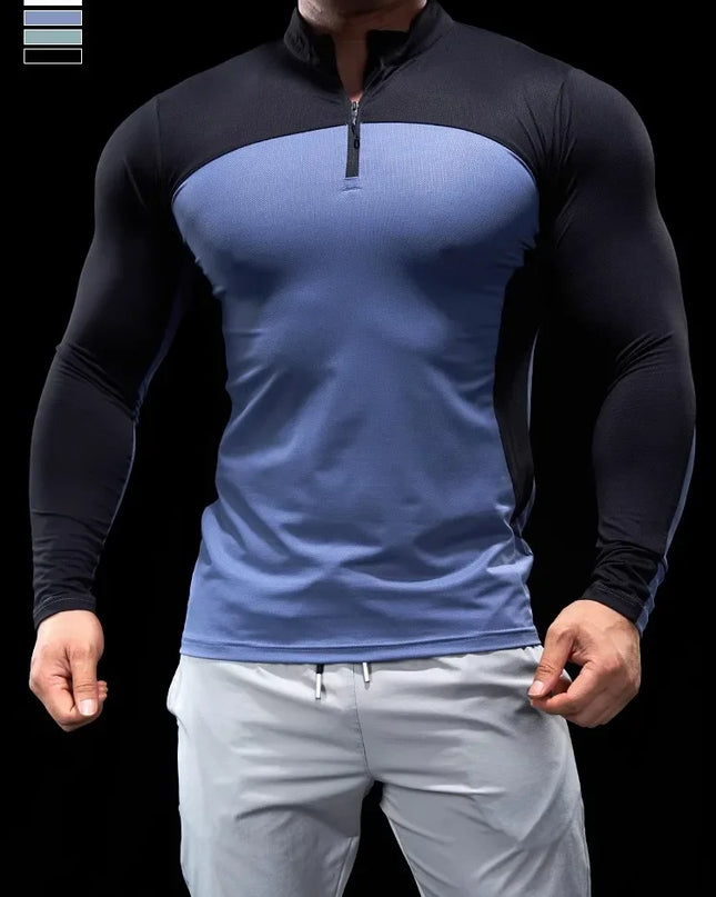 Men's Half-Zip Long-Sleeve Stretch Sweater