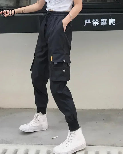 High-Waist Women's Joggers with Side Pockets - Comfortable Loose Fit
