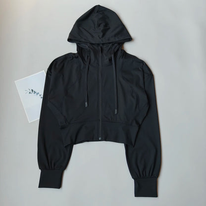 Women's Lightweight Slim Fit Hooded Running Jacket for Sports