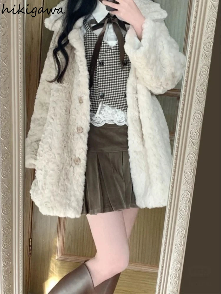 Women's Thickened Plush Coat – Warm, Cozy Winter Jacket for Women
