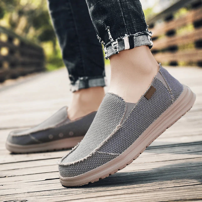 Men's Breathable Denim Canvas Slip-On Sneakers