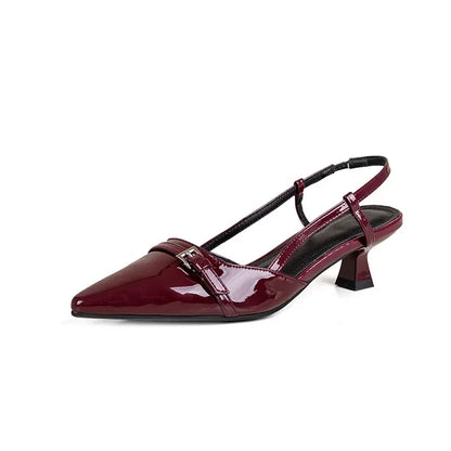 Stylish Pointed-Toe Women's Slip-On Back Strap Heels