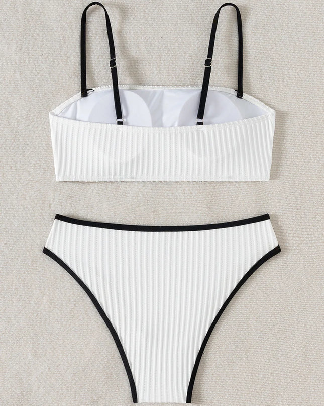 Women's High Waist Strappy Bikini Swimsuit
