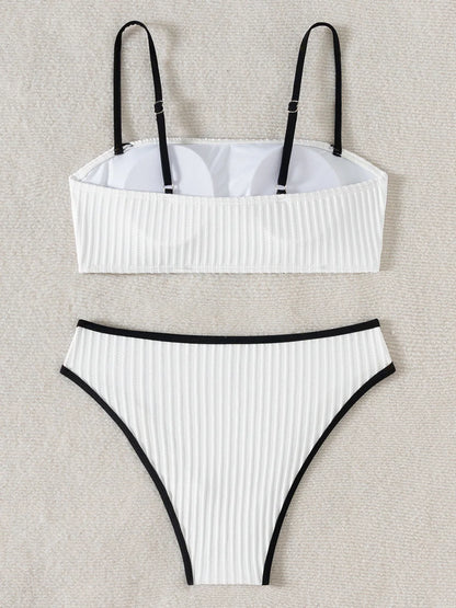 Women's High Waist Strappy Bikini Swimsuit
