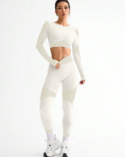 Women's 2-Piece Breathable Seamless Sports Vest and Leggings Set