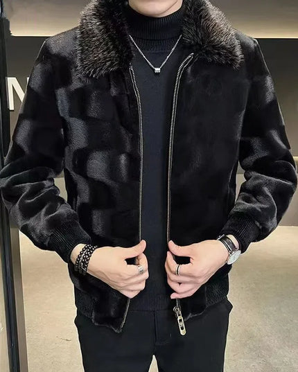 Men's Faux Fur Collar Jacket