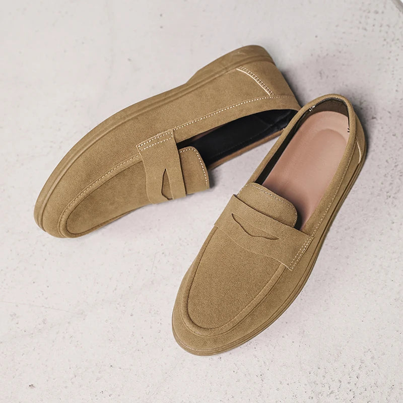 Men's Slip-On Loafers - Lightweight, Breathable, Comfortable Non-Slip Soft Sole