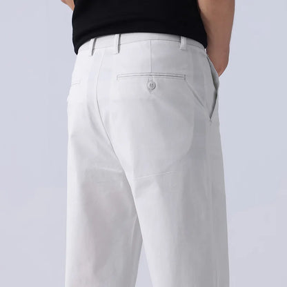 Men's Thin Cotton Ankle Pants - Casual Stretch Pencil Trousers