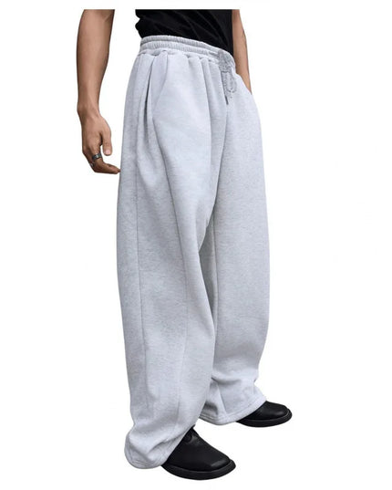 Men's Loose Fit Wide Leg Sweatpants with Drawstring Waist and Pockets
