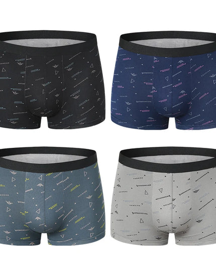 4-Pack Men's Comfortable Hipsters with Assorted Pattern Prints