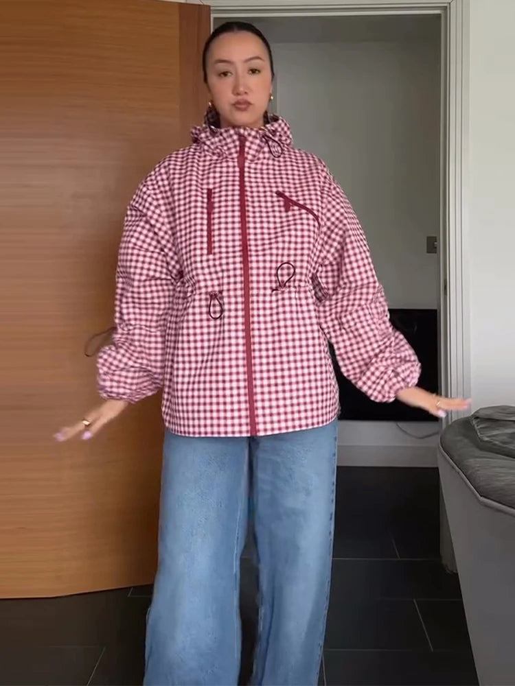 Women's Oversized Casual Jacket with Drawstring Waist