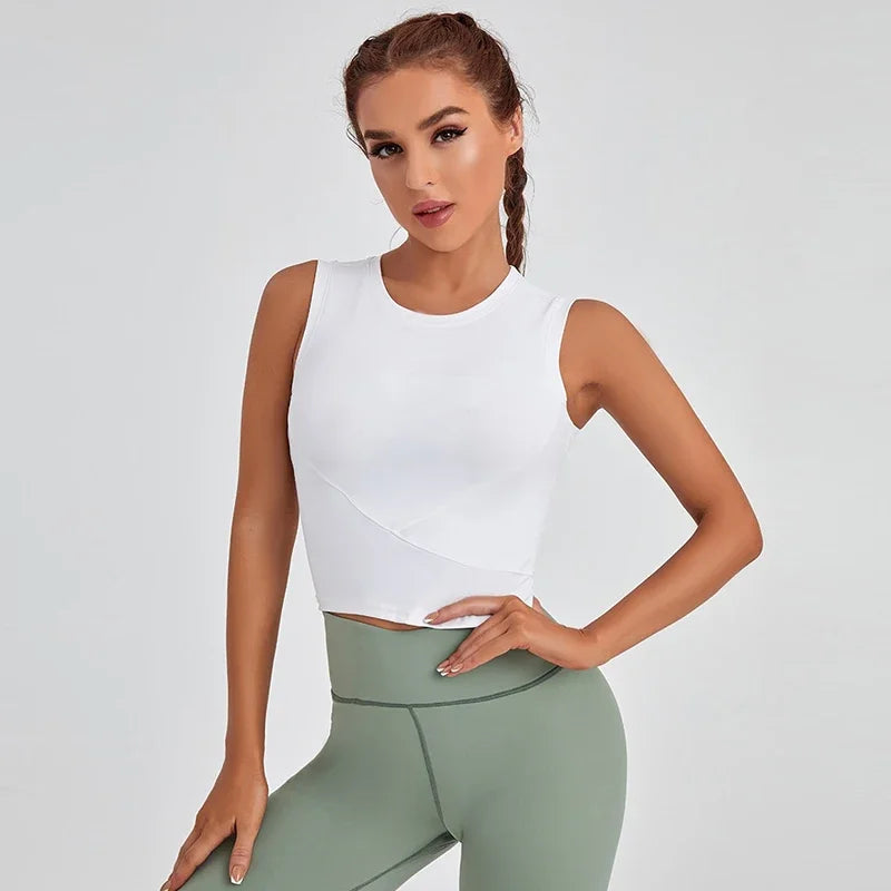 Women's Fitness Wear Sports Vest - Quick-Dry, Short, Slim Fit