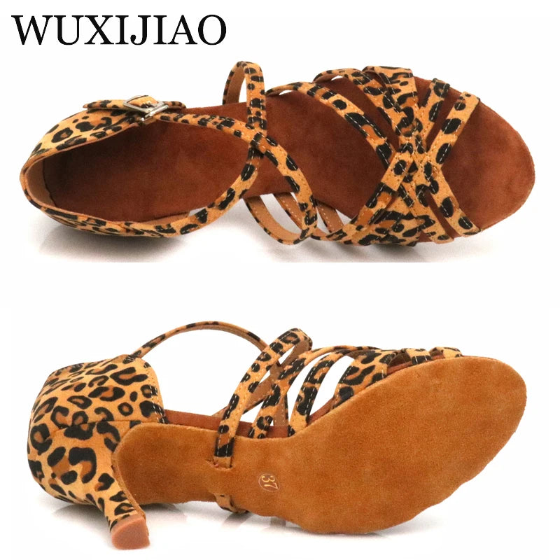 WUXIJIAO Women's Leopard Print High Heels – Stylish Animal Print Stilettos for Women