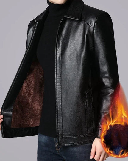 Men's Slim Fit Faux Leather Jacket - Stylish and Durable Men's Leather Jacket