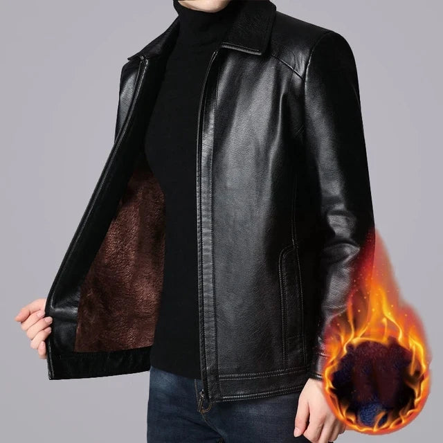 Men's Slim Fit Faux Leather Jacket - Stylish and Durable Men's Leather Jacket