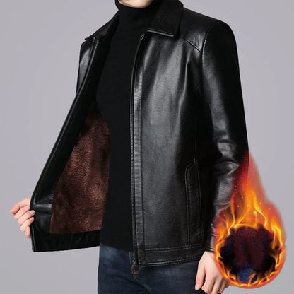 Men's Slim Fit Faux Leather Jacket - Stylish and Durable Men's Leather Jacket