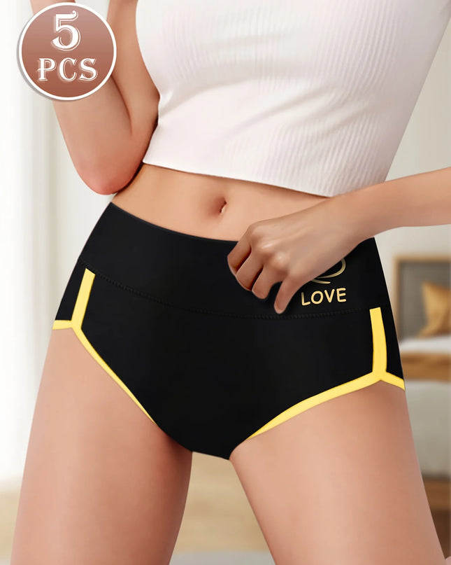 5-Pack Women's Mid-Rise Briefs with Elegant Tummy Control
