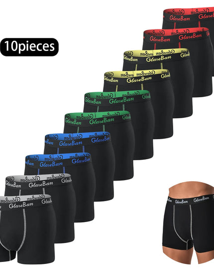 10-Pack Men’s Black Cotton Boxer Shorts