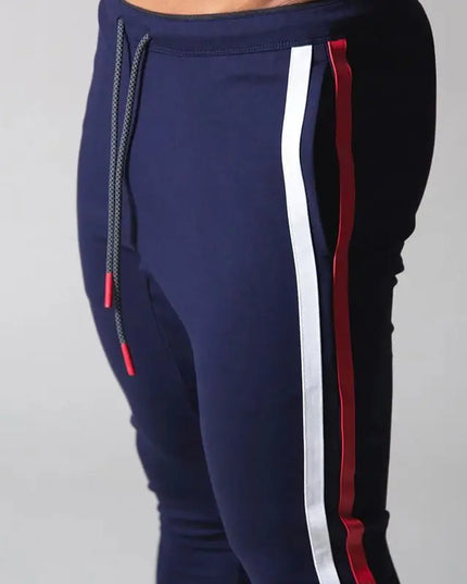 Men’s Fitness Striped Drawstring Sweatpants – Athletic Training Joggers