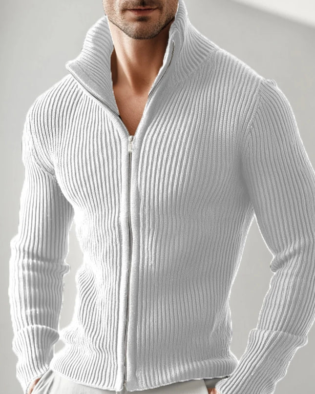 Men's Slim Fit Zipper Stand Collar Jacket