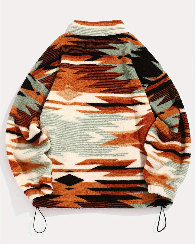 Women's Aztec Print Zipper Jacket