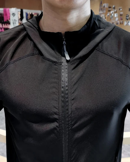 Men's Lightweight Quick-Dry Breathable Hooded Running Jacket