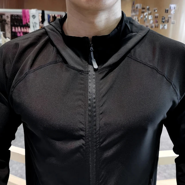 Men's Lightweight Quick-Dry Breathable Hooded Running Jacket