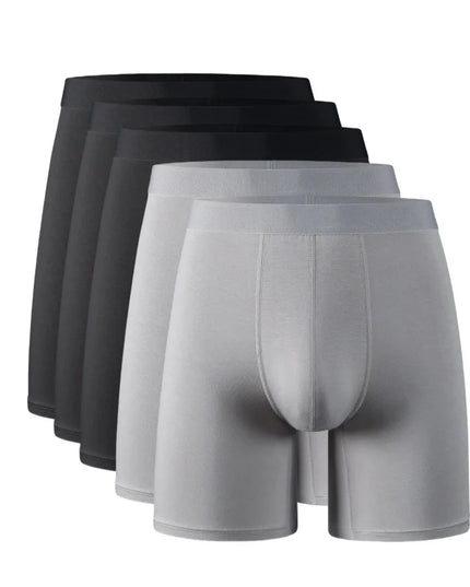 Men's Long Leg Boxer Briefs Multipack - 95% Bamboo Fiber & 5% Spandex