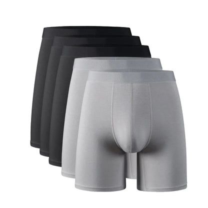 Men's Long Leg Boxer Briefs Multipack - 95% Bamboo Fiber & 5% Spandex